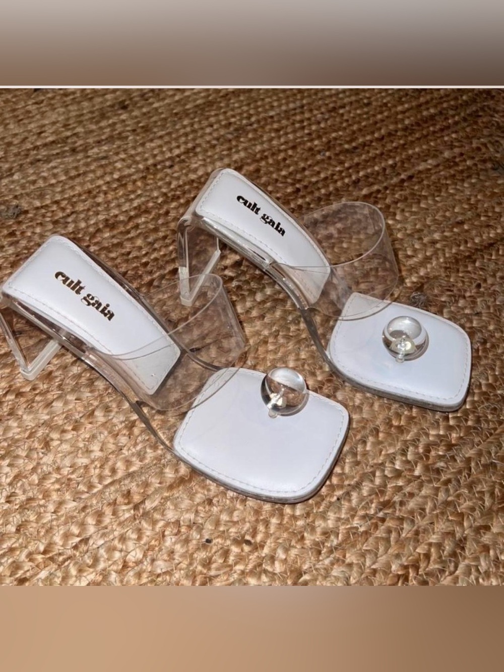 cult gaia Clear Lucite Toe-Ring Mule in Transparent
